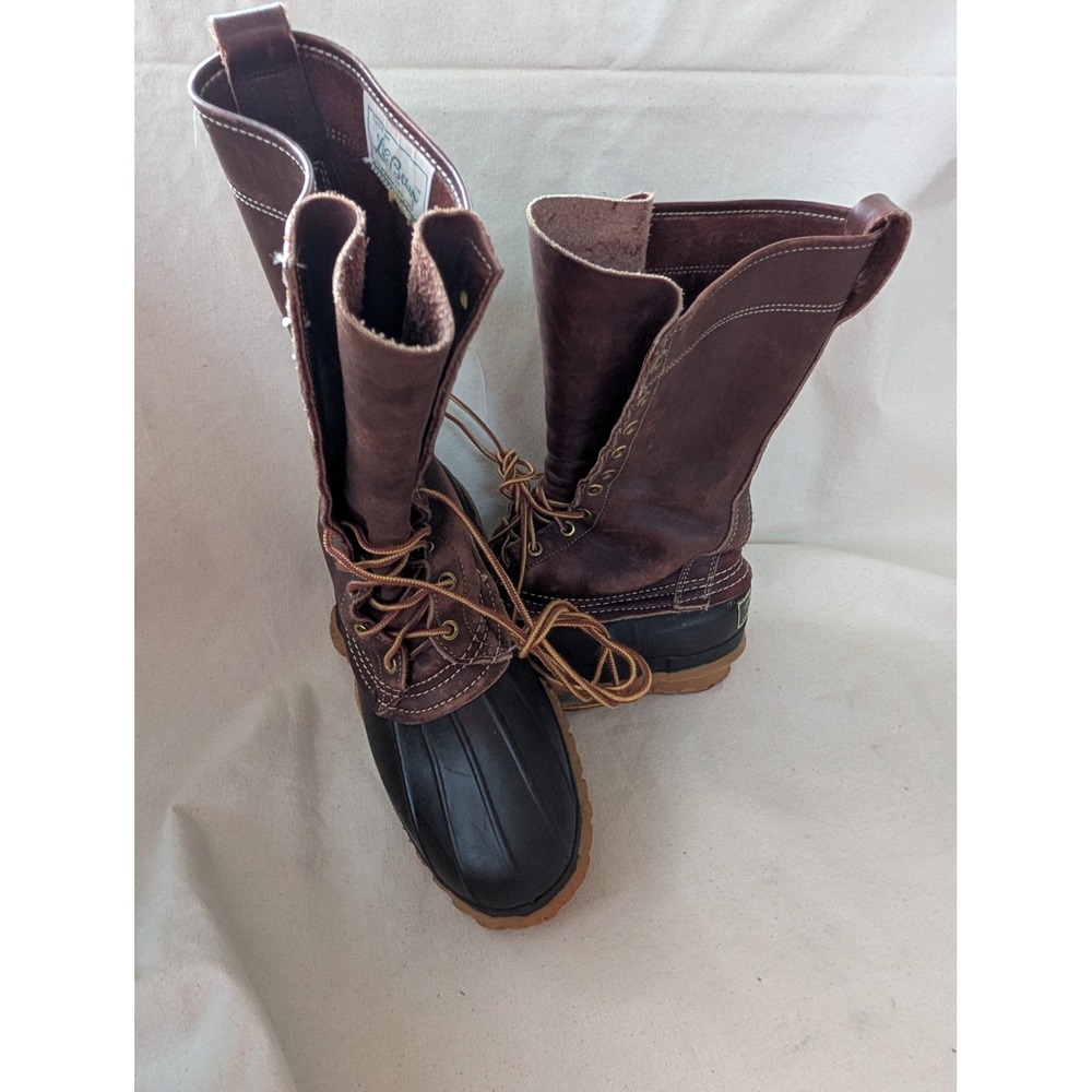 LL Bean Maine Hunting Shoe Insulated Duck Boots Brown Leather USA Size 6 N